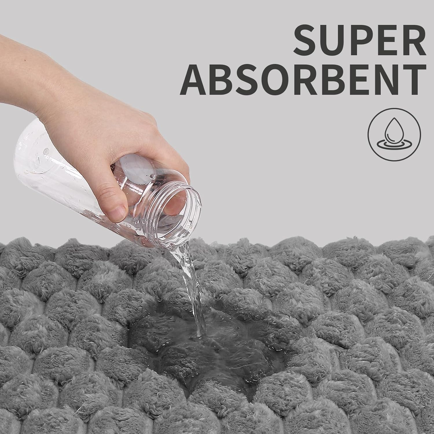 Fortuco 2 Pack Microfiber Bath Mat &ndash; Plush Bathroom Mat with Foam Padding, Absorbent Toilet Mat, Quick Drying Bath Mat Non Slip with PVC Backing, Machine Washable Bath Mats & Bath Runner image number 1