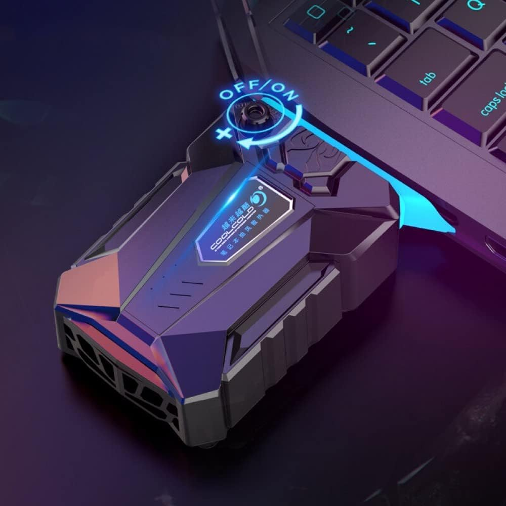 Cool Laptop Cooler with Vacuum Fan, Side Draft Portable Intelligent Notebook Radiator, Rapid Cooling, Automatic Manual Mode Portable Compatible with Laptop Cooling Pads image number 4