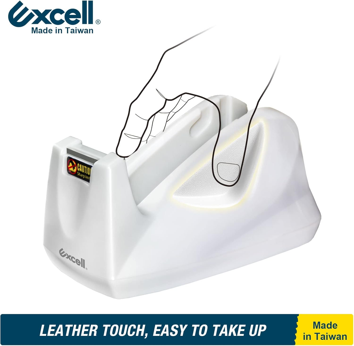 Excell Premium Dualcore Desktop Tape Dispenser (1" + 3" Core) with Sand Weighted Base, White Desk Tape Dispensers Use for Home, Office, Gift Store and Wrapping Purpose