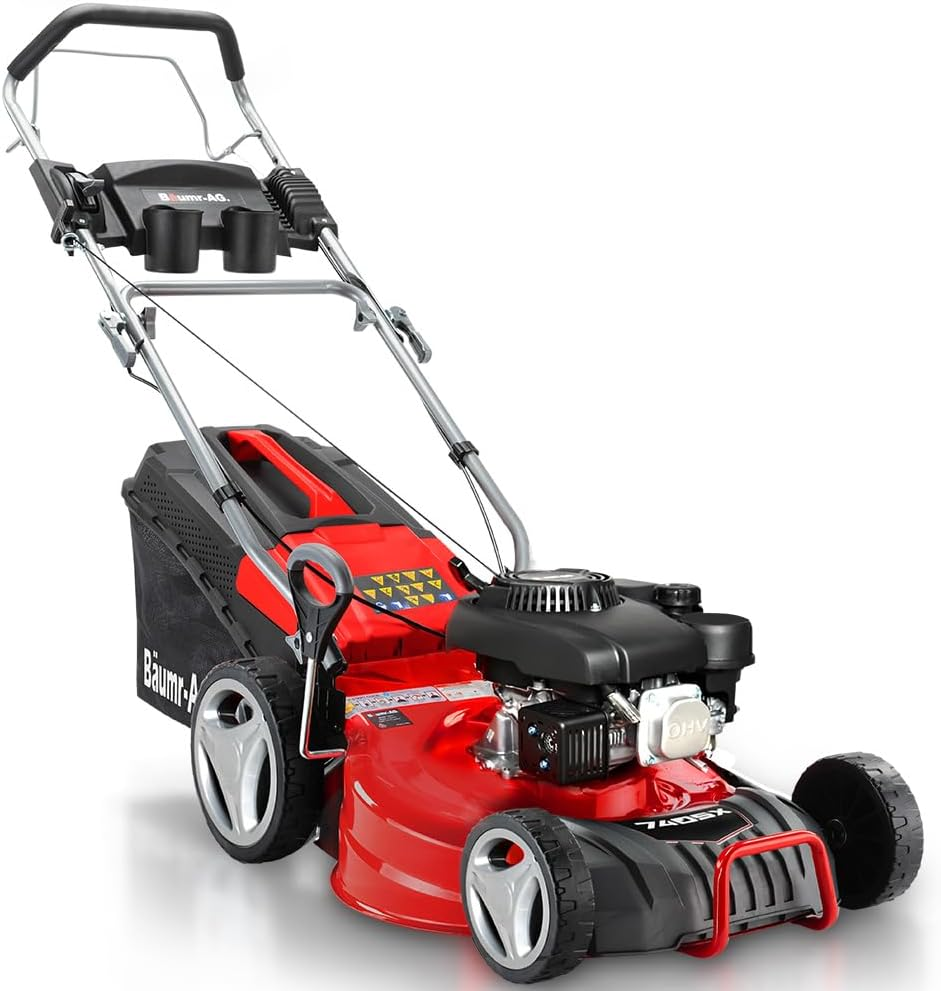 Baumr-Ag 18" 150Cc Self Propelled Lawn Mower, 7 Height, Steel Deck, Cup Holders, 4-Stroke Petrol Lawnmower - 740SX image number 5