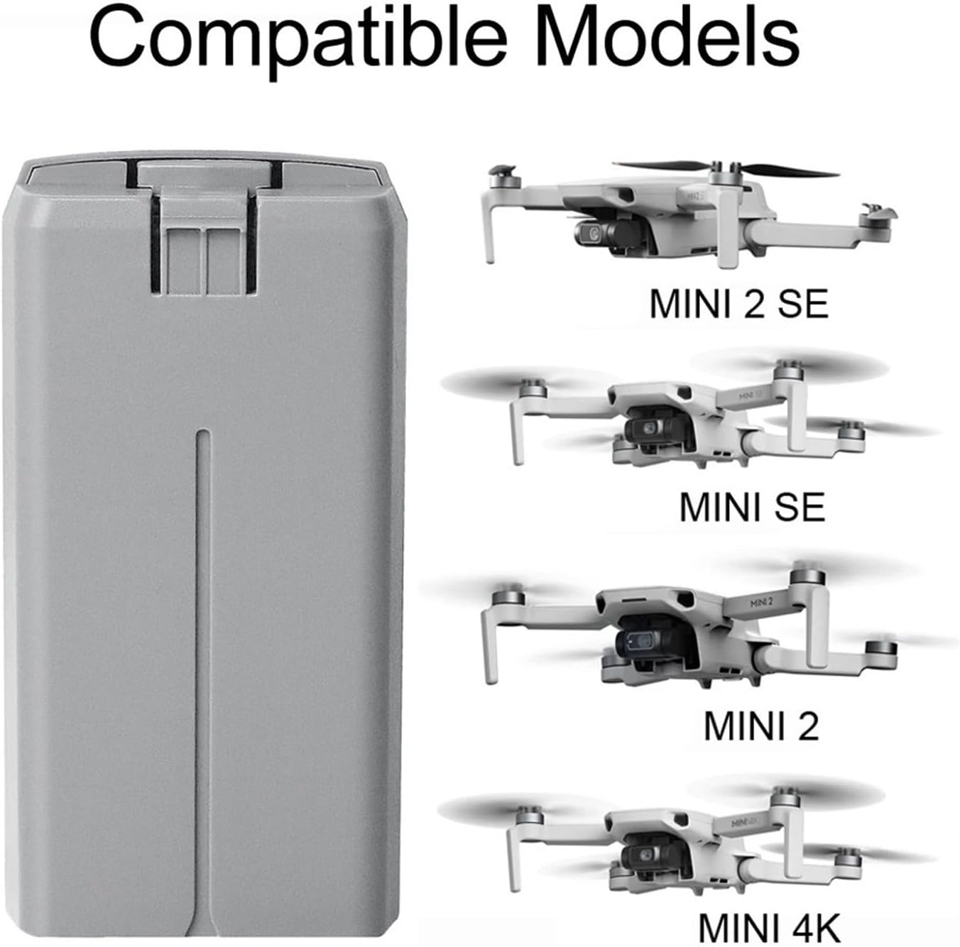 2400Mah 7.7V Intelligent Flight Battery - Compatible with DJI Mini 4K, Mini 2, Mini SE, Mini 2 SE - 31-Minute Long Flight Time(2Pcs) image number 3