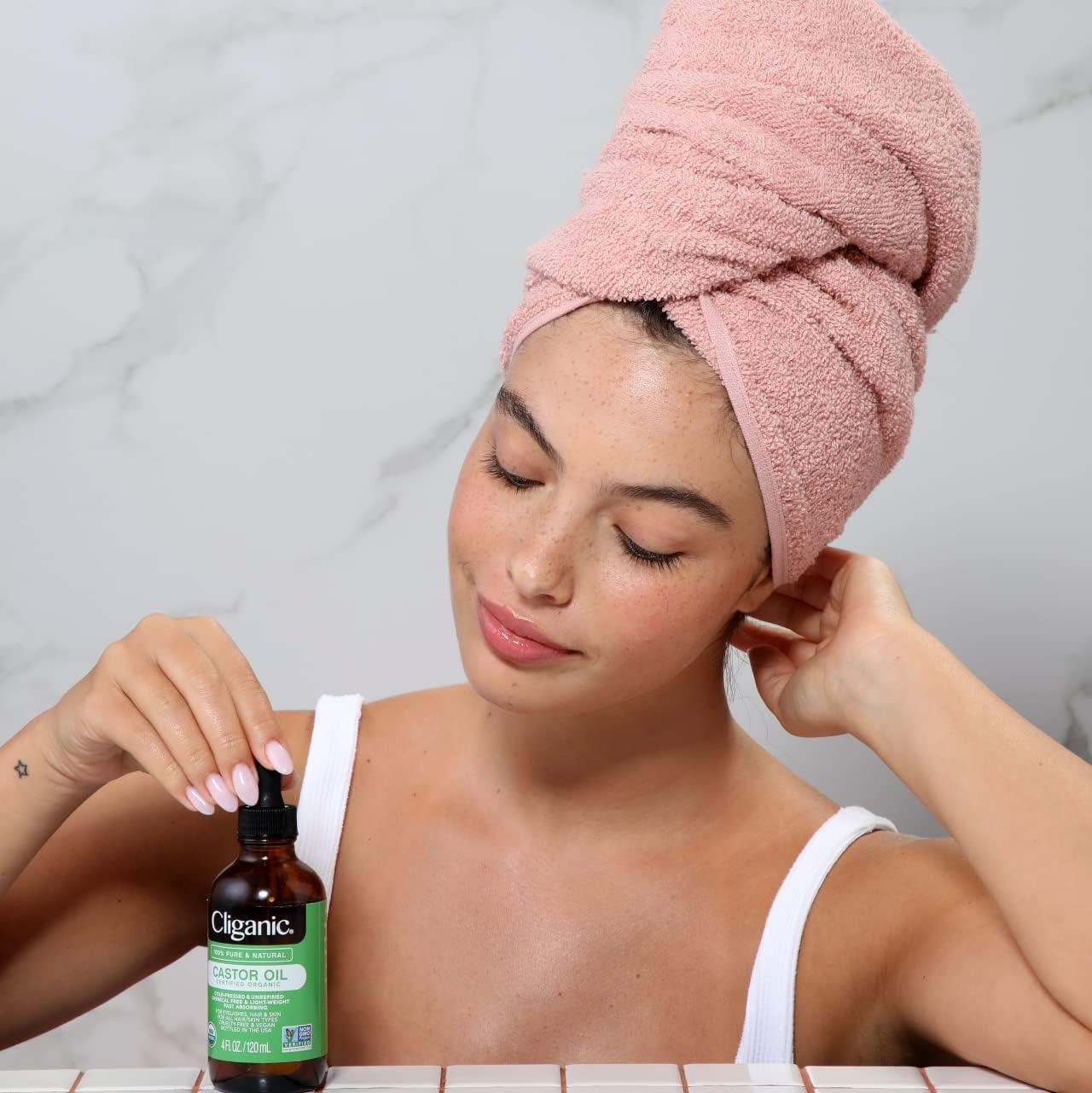 Cliganic Organic Castor Oil, 100% Pure (1Oz Glass Bottle with Eyelash Kit) - for Eyelashes, Eyebrows, Hair & Skin image number 4