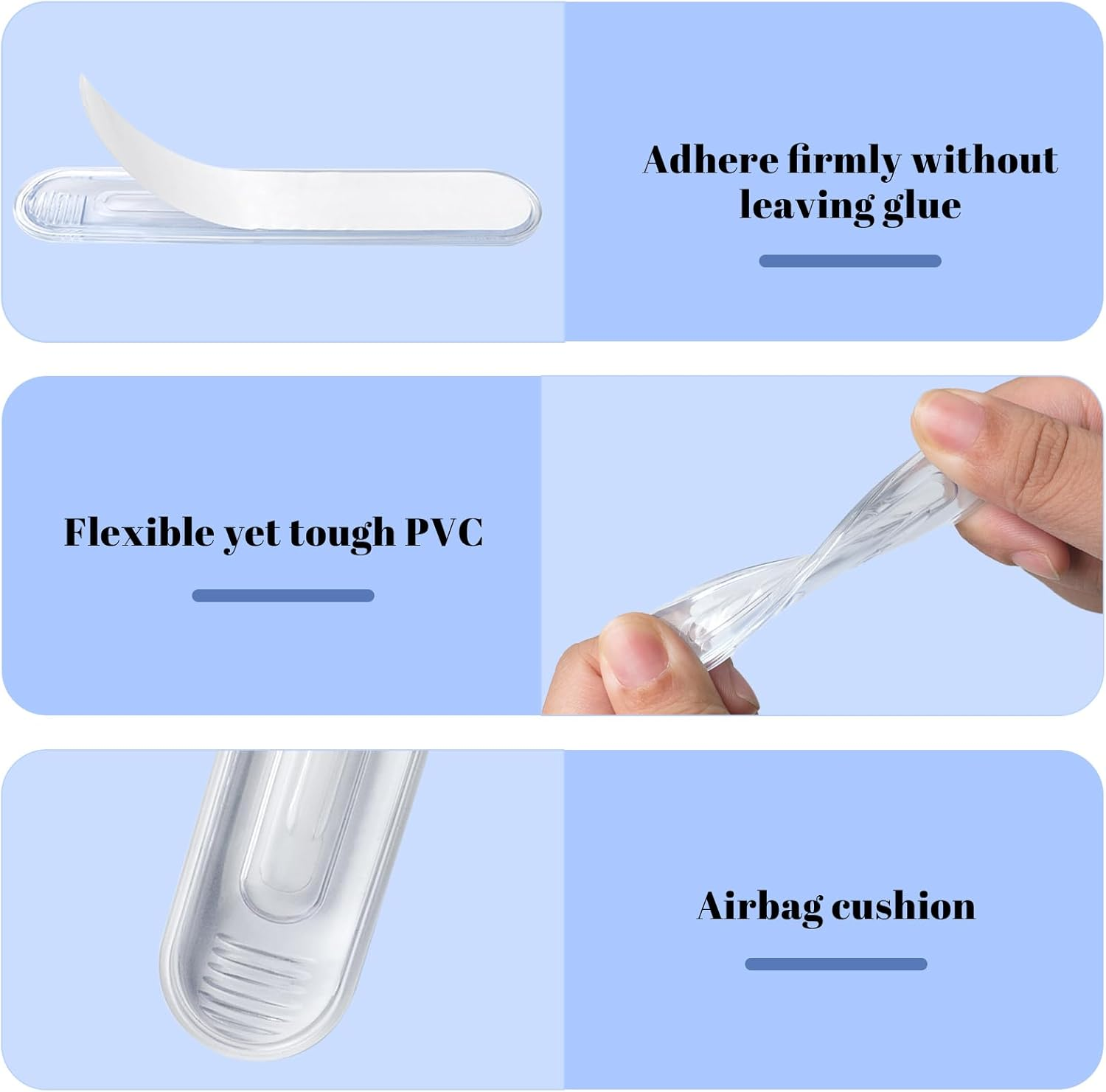 8 PCS Wall Protector from Chair Back, Clear Furniture Bumpers, Silicone Wall Protector for Drawers, Shower Doors, Car Door Guards, Toilet Lids image number 4