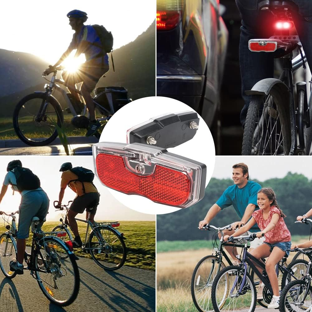 Bike Tail Light, Bicycle Rear Reflector Tail Light for Luggage Rack Aluminum Alloy Reflective Taillight, 80Mm Screw Mounted/Easy Release (Battery NOT Included) image number 4