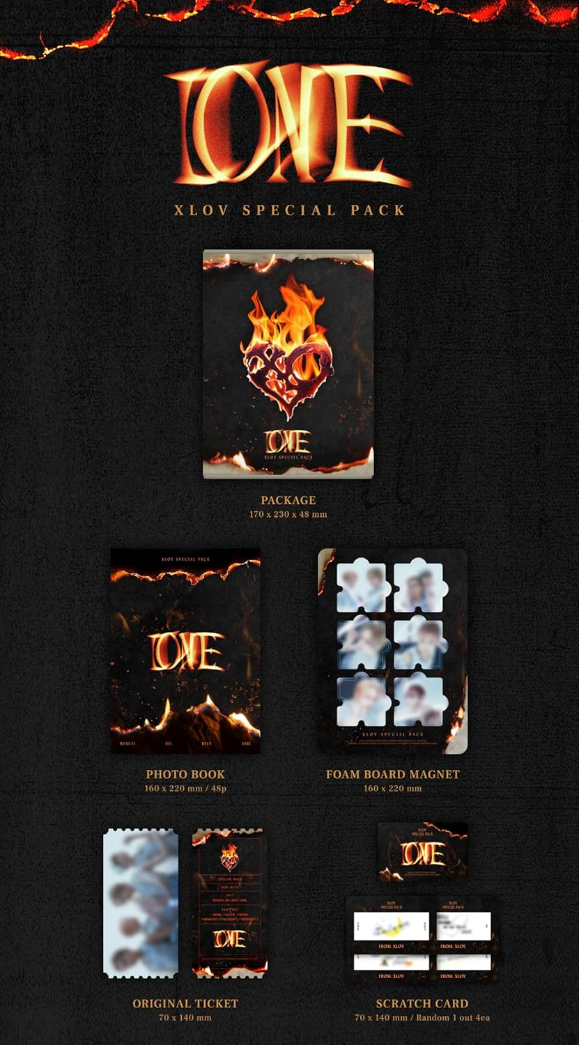 XLOV I ONE 2Nd Single Album Special Pack Version Cd+48P Photobook+1P Folded Poster on Pack+1Ea Magnet+1Ea Ticket+2P Photocard+1Ea Sticker+1Ea Pin Button+1Ea Keyring+Etc+Tracking Sealed image number 2