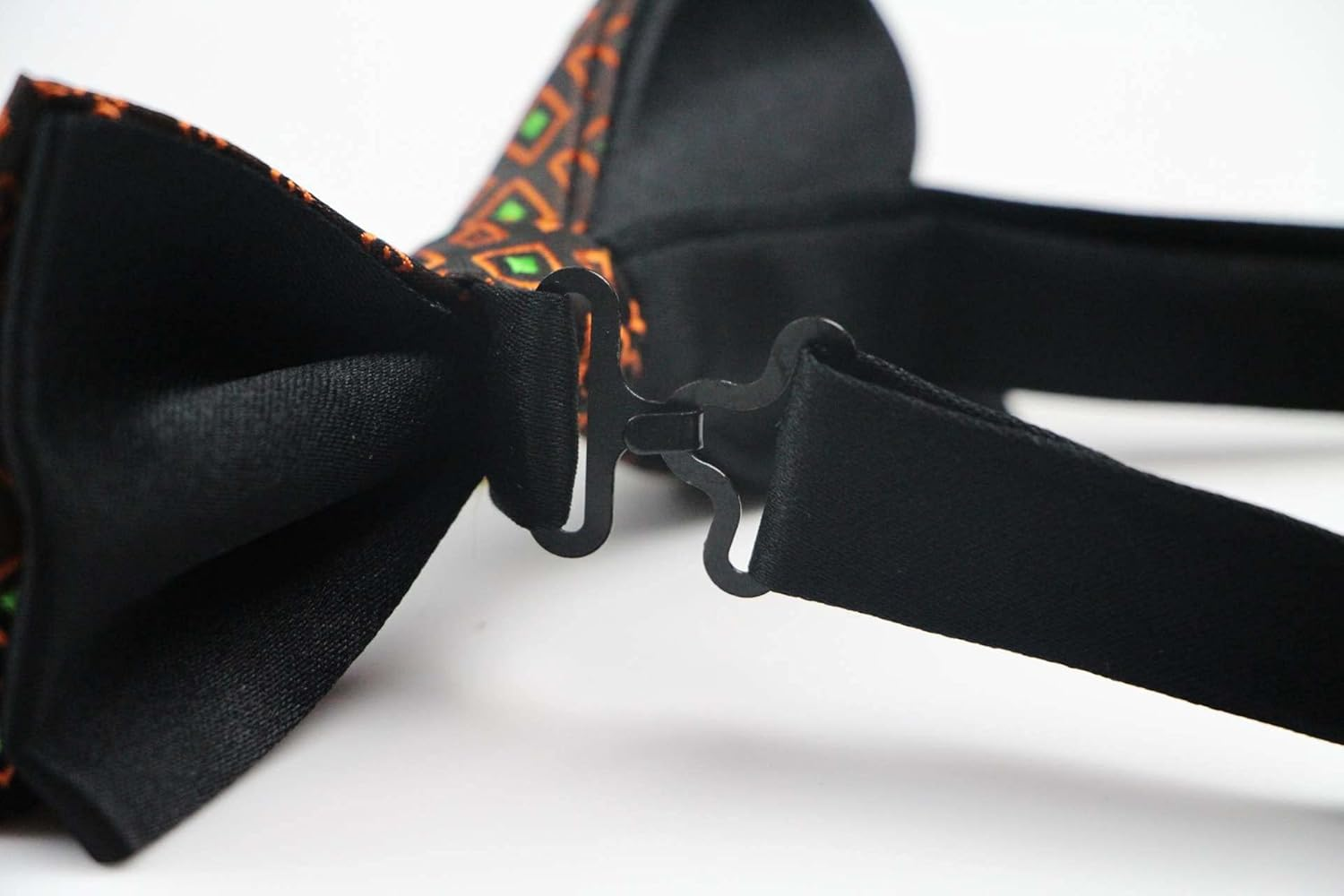 Mens Brown, Orange & Green Patterned Bow Tie Brown, Orange, Green image number 1