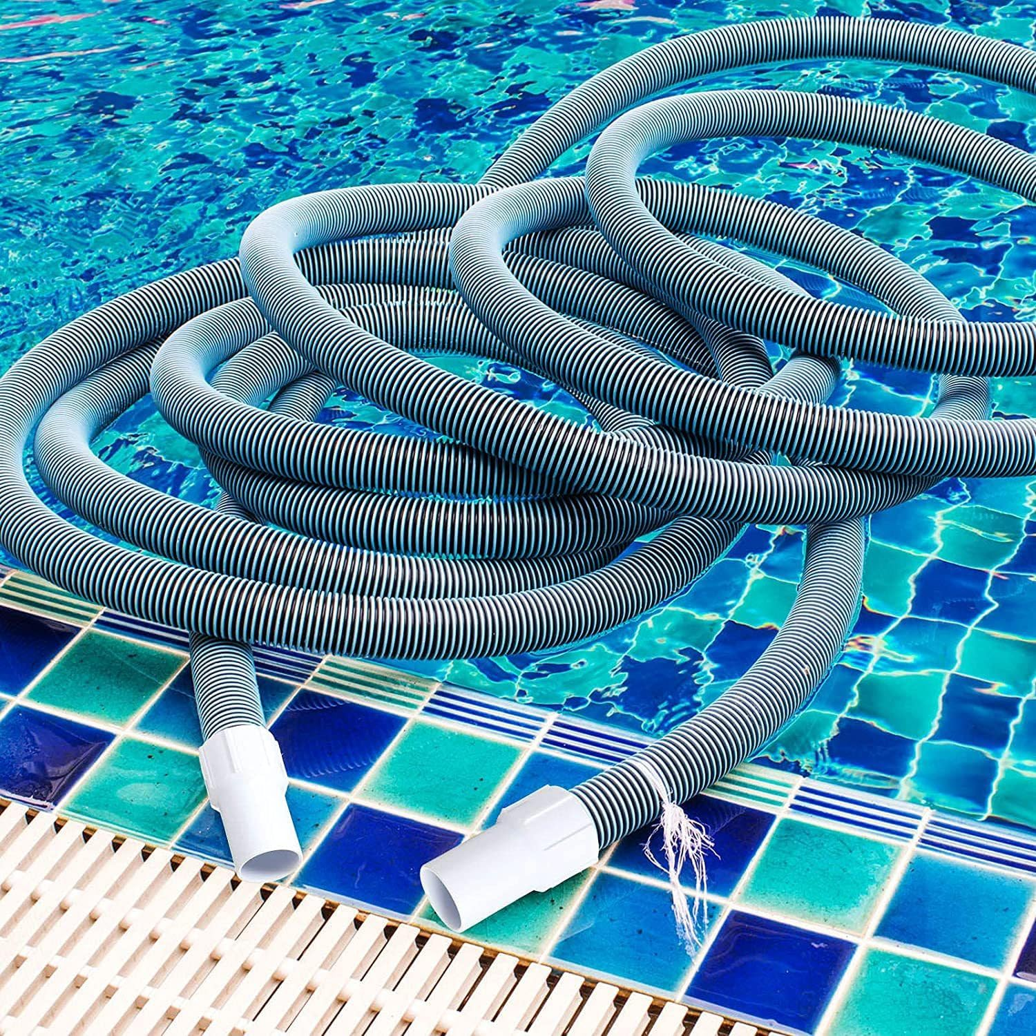 4Pcs Pool Vacuum Hose Cuff, Pool Hose Replacement Cuffs, Hose Threaded 1-1/2 Inch, ABS Plastic, Pool Hose Repair Ends, for Hose Repair Ends Connect Vacuum Head Vacuum Skimmer Inlet Hole image number 3