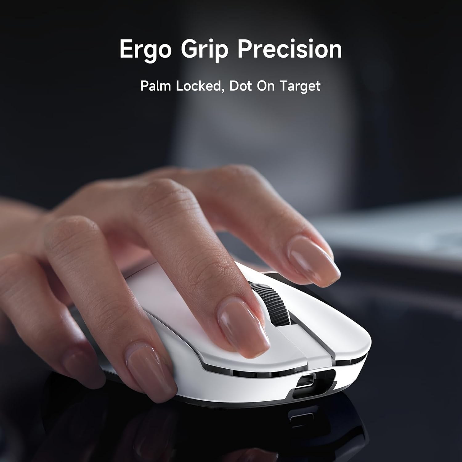 MCHOSE L7 Ultra Topspeed Wireless Gaming Mouse with PAW3950 42K Sensor, 46G Super Lightweight, OMR Optical Switches, 8000Khz Polling Rate, 2.4Ghz/Bt/Wired Tri-Mode, 8 Programmable Controls (White) image number 5