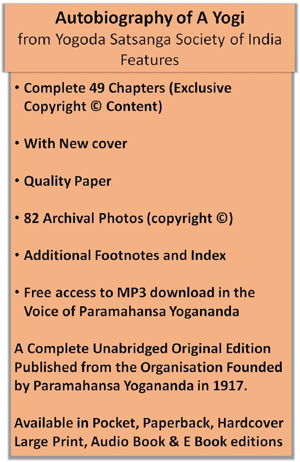 Autobiography of a Yogi (Complete Paperback Edition)