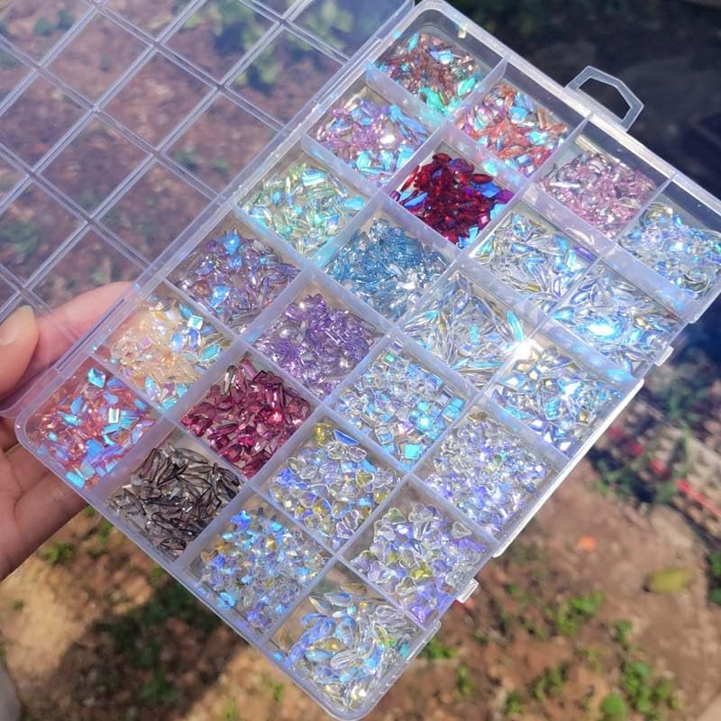 1200 Pieces Rhinestones for Nails, Betterjonny Nail Art Rhinestone Kit Glitter Stones Rhinestones for Crafts Nail Art Rhinestones Flatback Gemstones round with Tweezers for DIY Crafts Nails Clothing image number 1