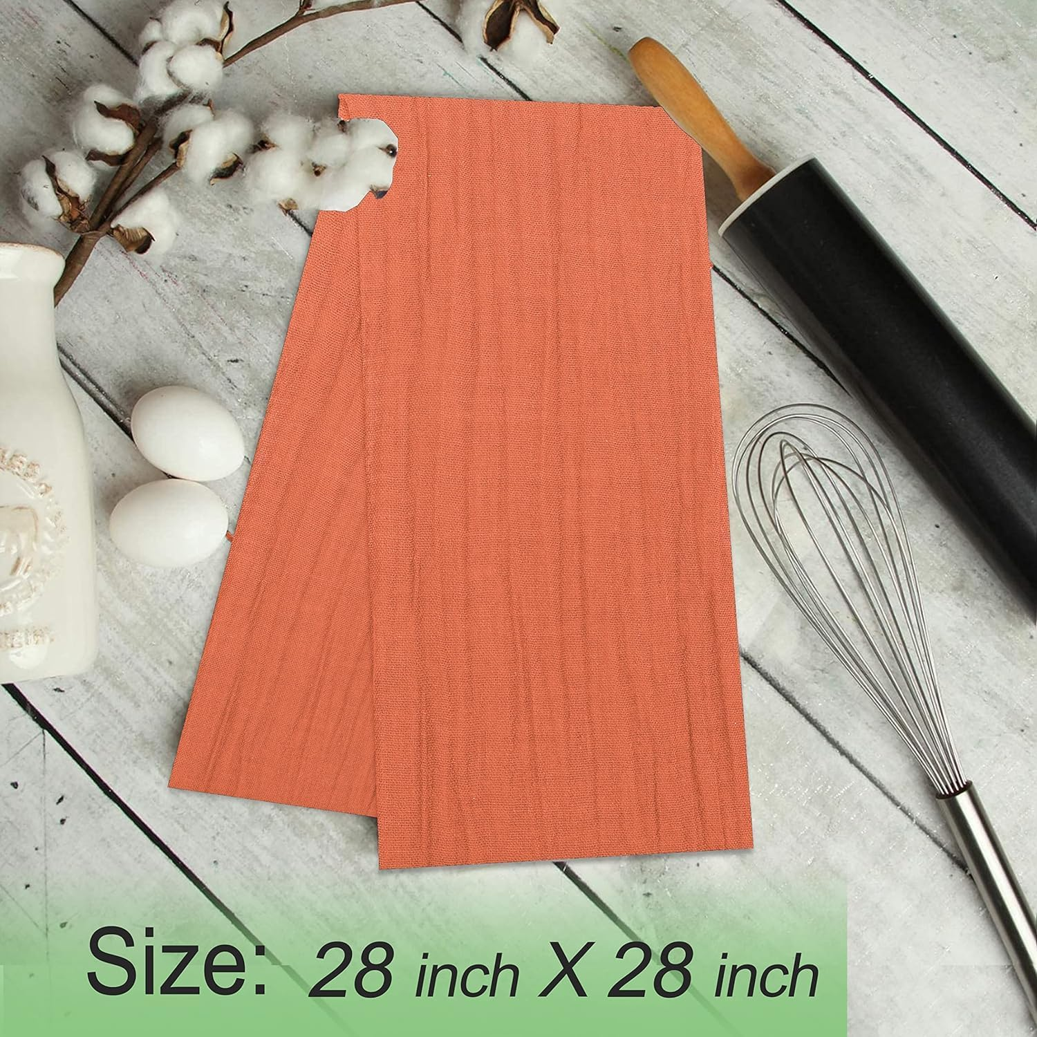 Hemi Home Flour Sack Kitchen Towels (Orange, 12 Pack), 100% Cotton 28 X 28 Inches Cloth Napkins, Multi Purpose Dish Cloth | Tea Towels | Kitchen Towels&hellip; image number 3