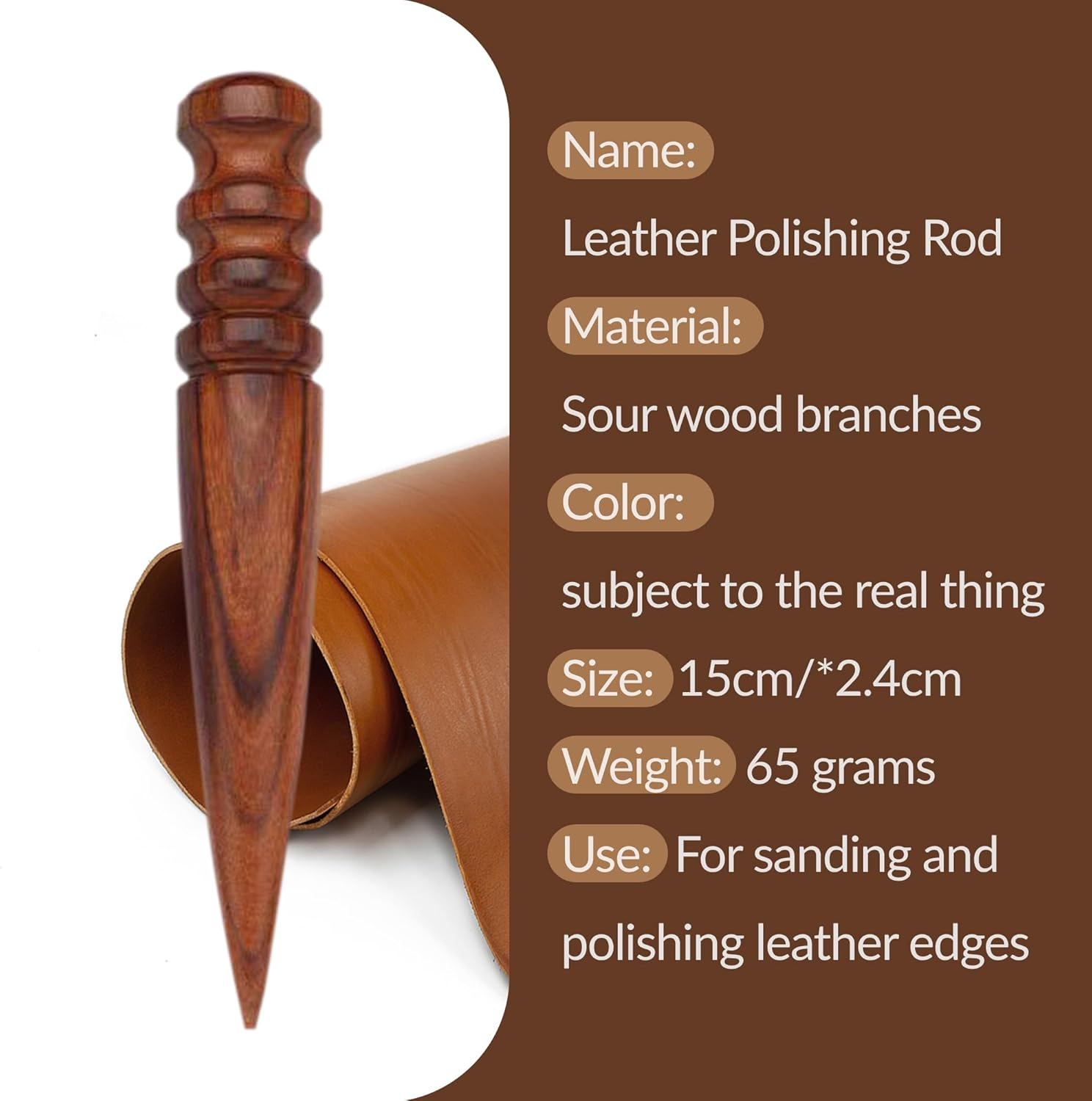 Leather Burnishing Tool - Edge Polishing & Smoothing for Leathercraft and Handmade Leather Edge Press image number 1