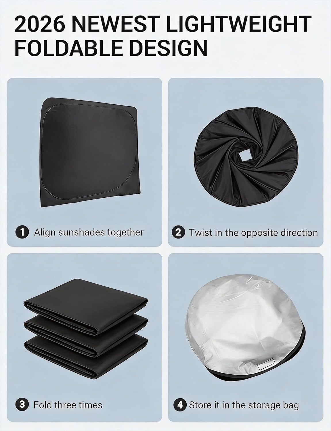 Proadsy 2025 Upgrade Windshield Sun Shade Custom Fit Kia Carnival 2022-2024 2025 4-Layer Foldable Front Sunshade Protector Sun Visor Blocks UV Rays Keep Car Cooler Accessories image number 4