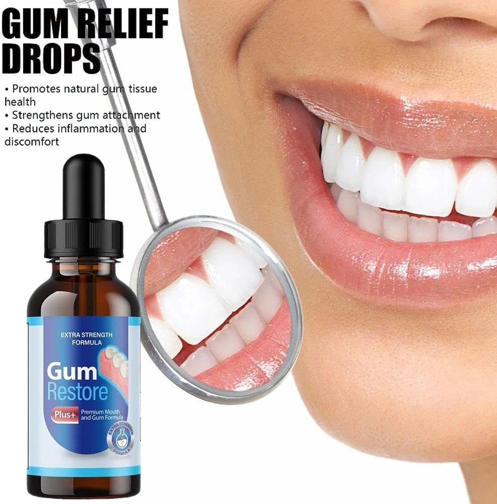 5Pcs Gum Restore Drop for Adults - Gum Repair Regrowth for Receding Gums Treatment & Stain Removal Natural, Bad Breath Treatment & Fresh Breath & 30Ml Portable Oral Care Solution image number 2
