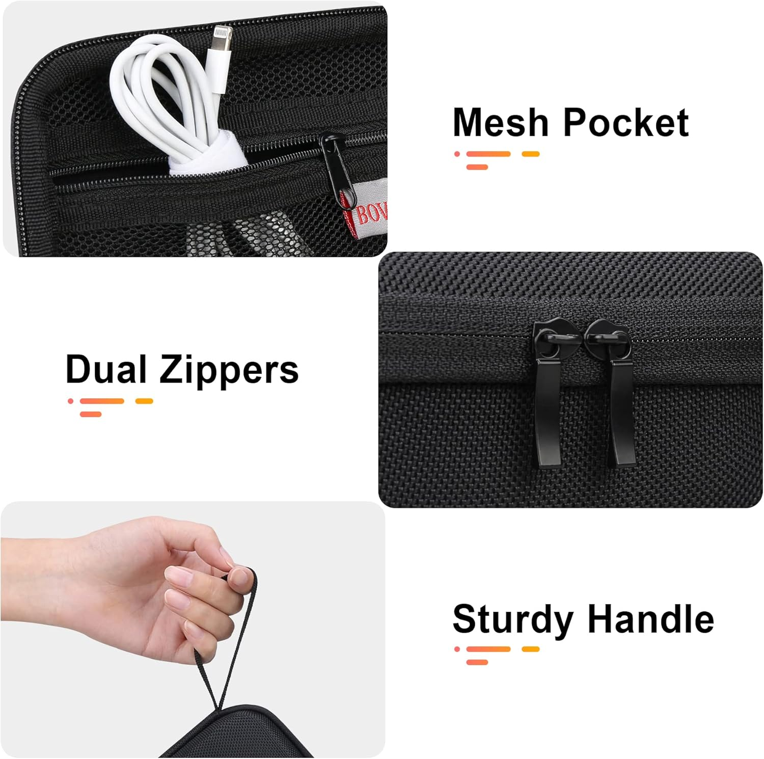 BOVKE Travel Case for Portable Handheld Inhaler Nebulizer Machine, Storage Holder Compatible with Asthma Handheld Mesh Atomizer for Adults and Kids Breathing Problem, Black (Case Only)