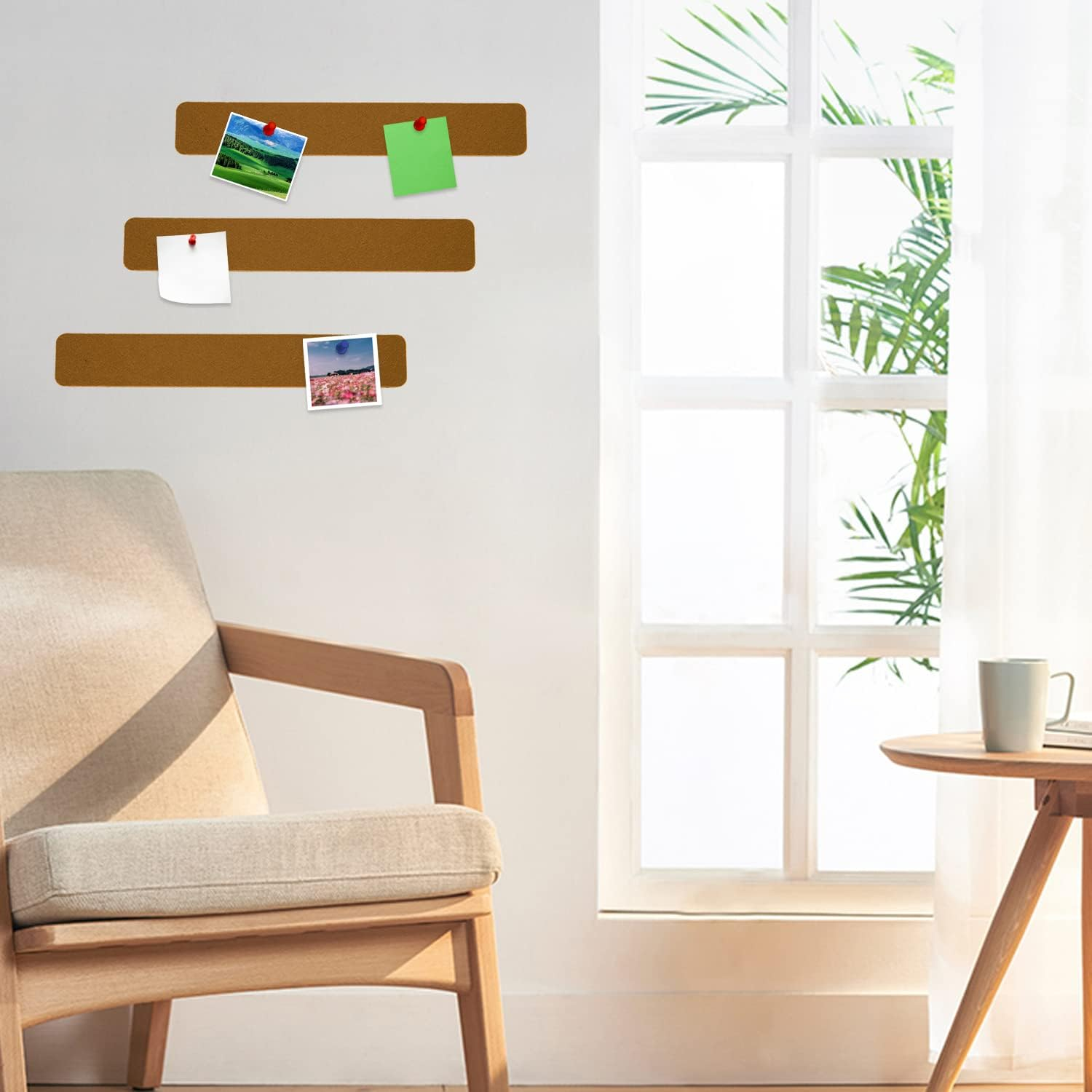 Bulletin Board Cork Board Cork Boards for Walls Cork Board for Office Pin Board Bulletin Boards for Walls (Brown) - Brown image number 4