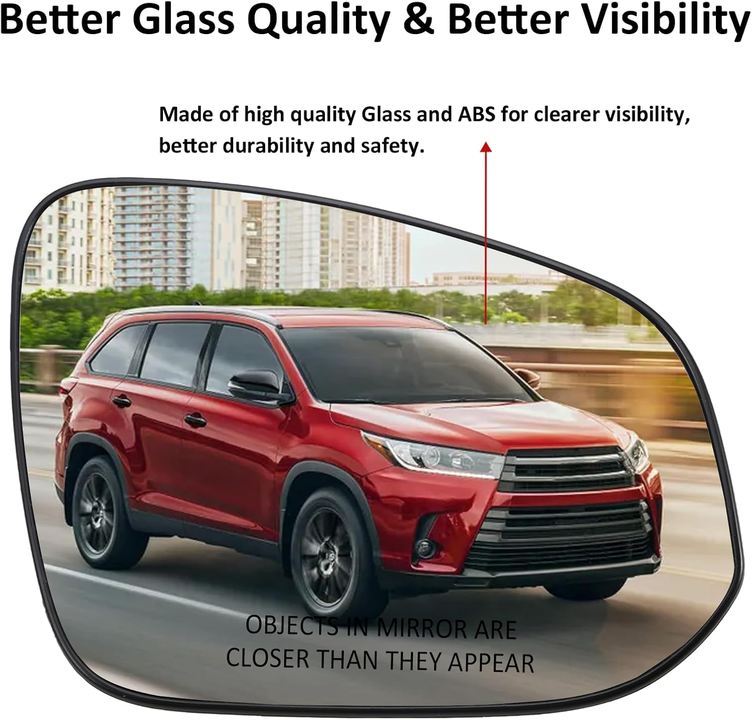 LOIYLLEN Right Side Mirror Replacement for Toyota Highlander 2014 2015 2016 2017 2018 2019 - Right Side Mirror Glass, Rear View Mirrors Glass with Power Heated