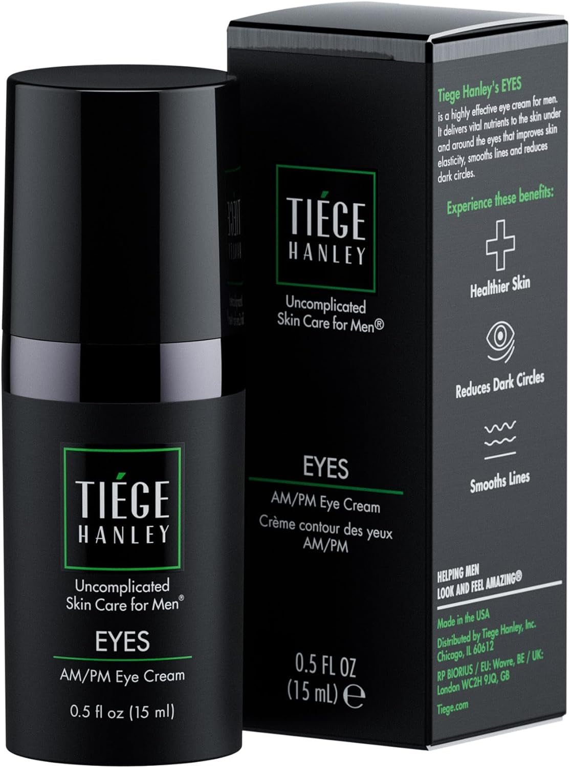Tiege Hanley Eye Cream for Men, Morning and Night under Eye Cream with Hyaluronic Acid and Vitamin B3, Helps Reduce the Look of Dark Circles and Puffiness, anti Aging Men&rsquo;S Skin Care, 0.5 Oz image number 4