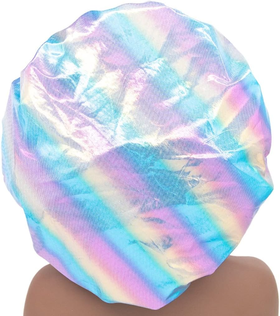 HAR LONDON FASHION 21 Styles Large Satin Sleeping Cap Satin Bonnet Curly Hair Night Sleep Wrap Caps for Women (Blue 1)