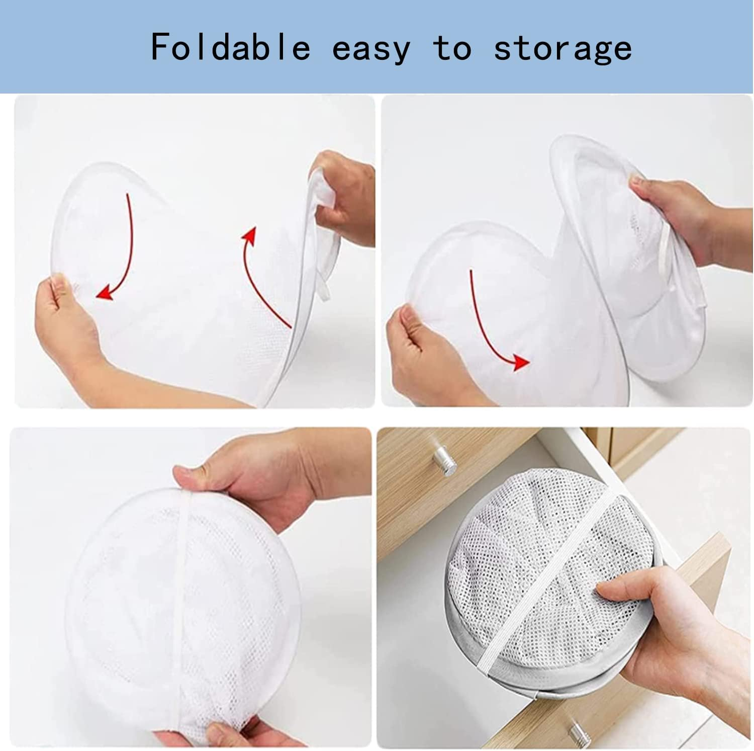 Yqkangzhu Hanging Laundry Hamper, Mesh Laundry Basket, Foldable Hamper with Carry Handle, Collapsible Dirty Clothes Hamper, Wall Mounted Storage Bag, Breathable Net Hampers for Laundry Room, Bathroom image number 1