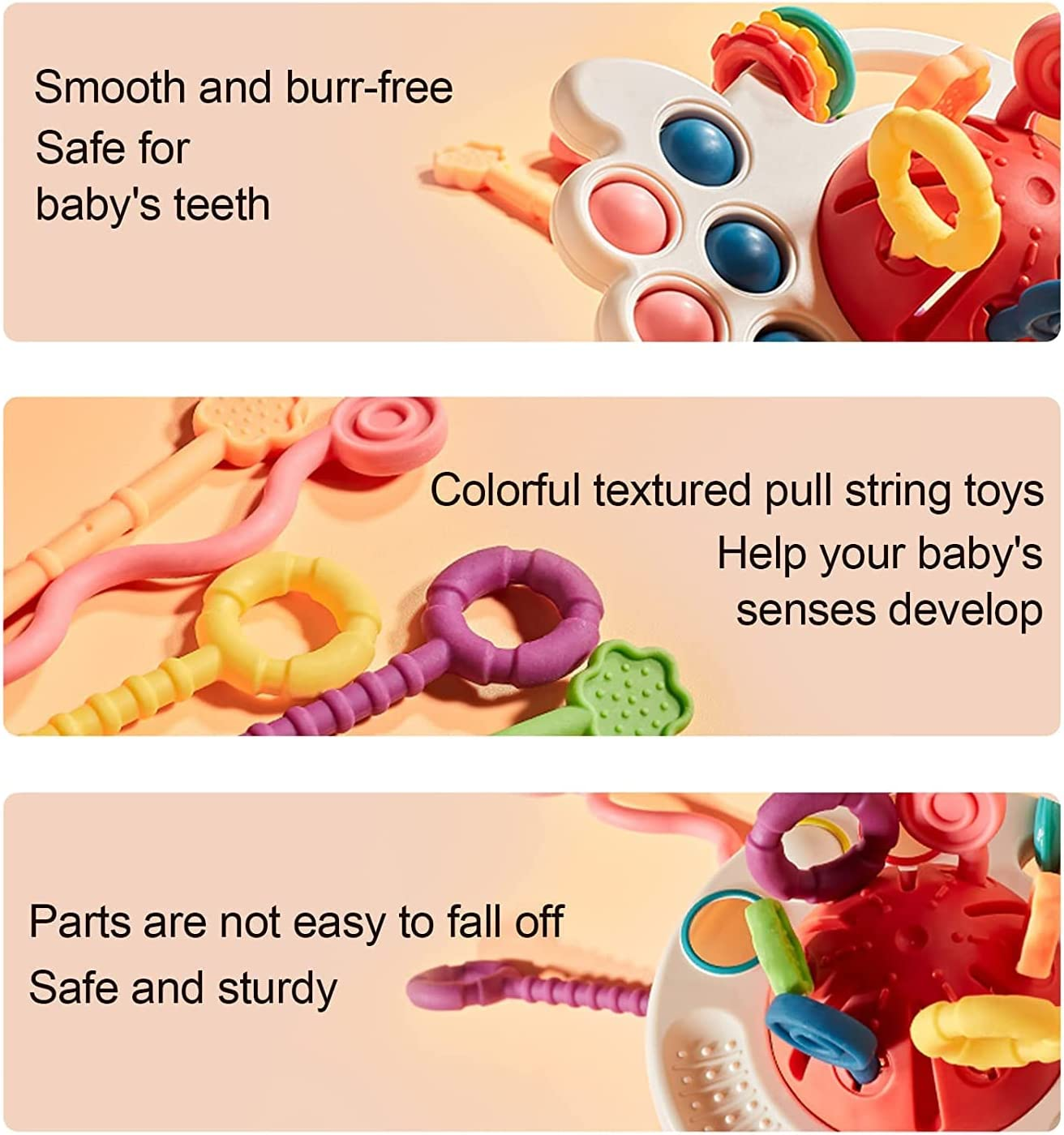 Baby Toys 6 to 12 Months, Sensory & Montessori Toys for 1 Year Old, Octopus Pull String Toys, Travel & Teething Toys for Car Seat, Baby Girl Boy Gifts for 6, 9, 12, 18 Months Infant Toddler image number 6