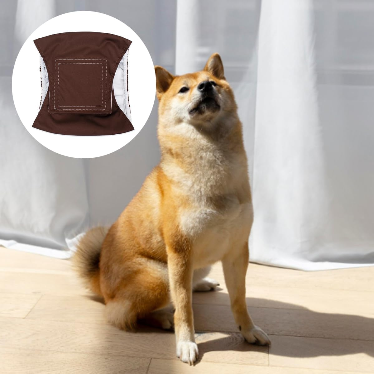 Enwye Washable Male Diapers Incontinence Bandage for Large Adult Dogs XL 68 X 24 Cm Brown image number 4