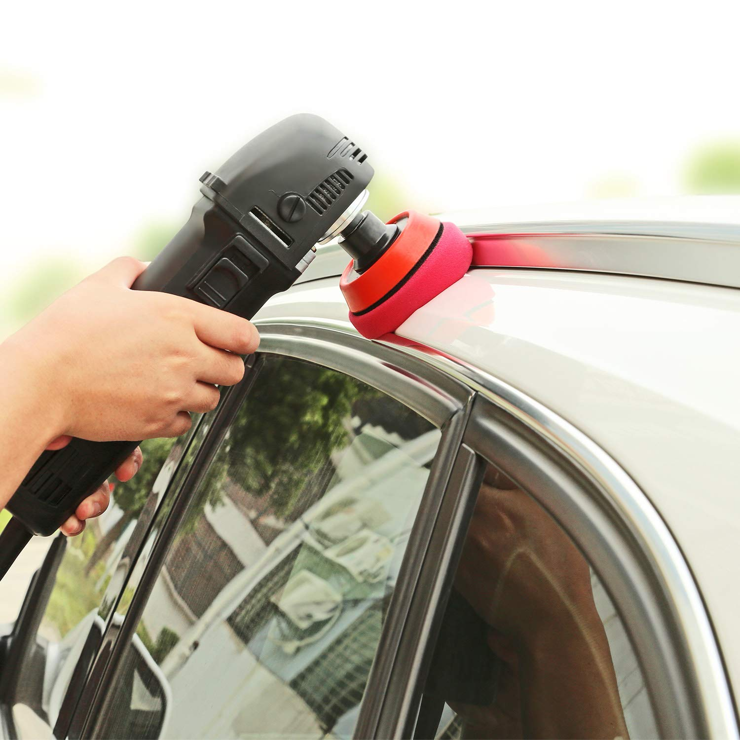 SPTA 29Pcs 3Inch (80Mm) Higher Gross Polishing Pads Kit for Car Polisher Drill Adapter + 5/8 Inch-11 Thread image number 1