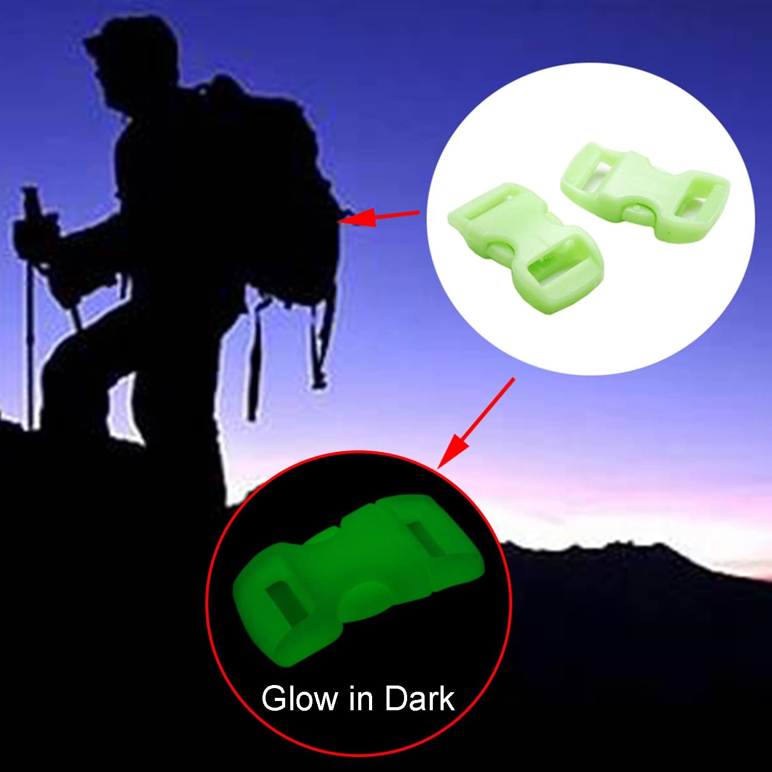 Coobigo Curved Paracord Buckle Clips Snap for Paracord Bracelets Parchute 550 Rope DIY Craft Black Pets Collar Straps Buckles