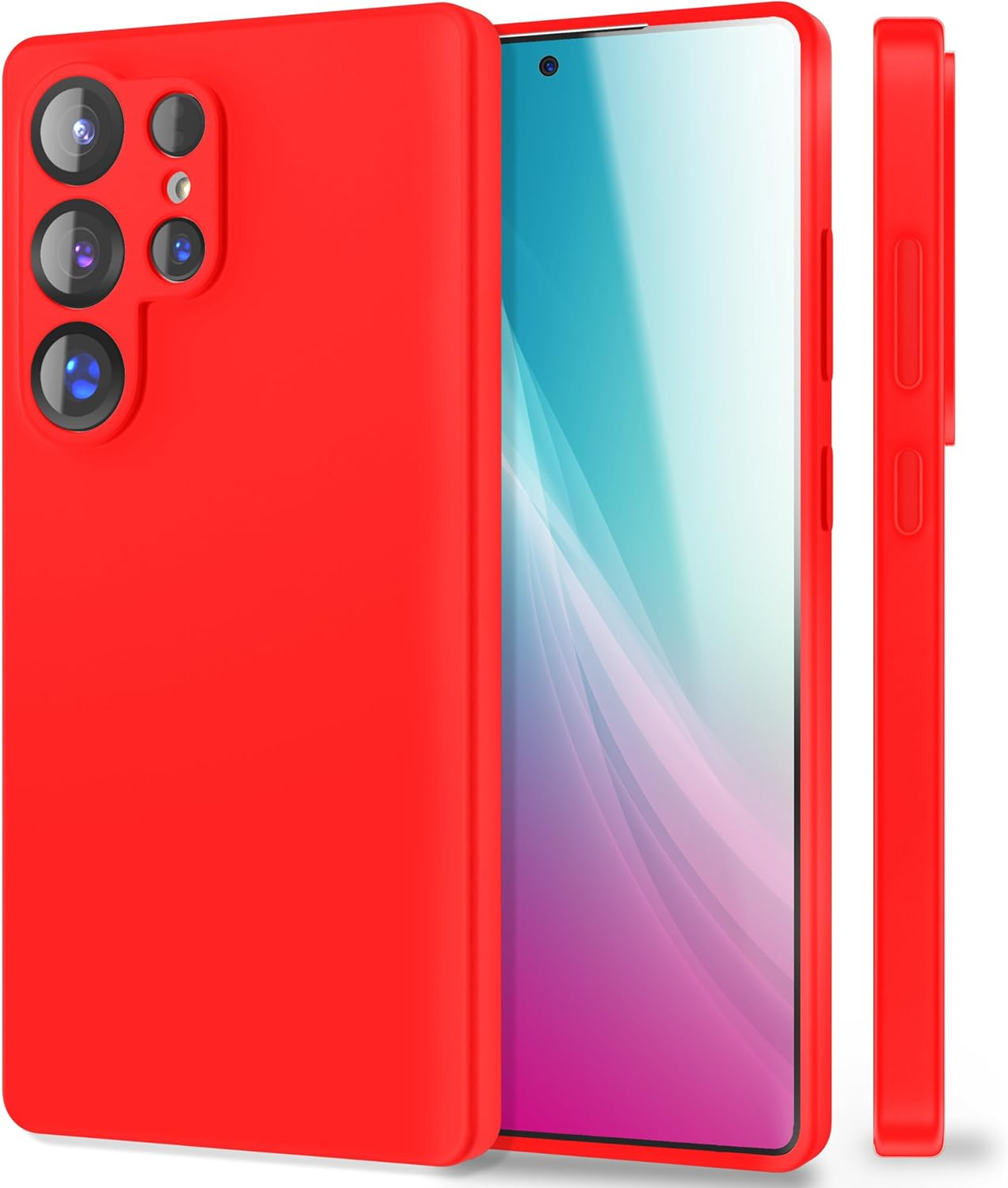 NALIA Phoenix Case for Samsung Galaxy S25 Ultra, Wipe-Clean Velvet, Soft Liquid Silicone Mobile Phone Case, Fluffy Microfibre Lining, Thin Non-Slip Silicone Protective Case, Colour: Neon Yellow