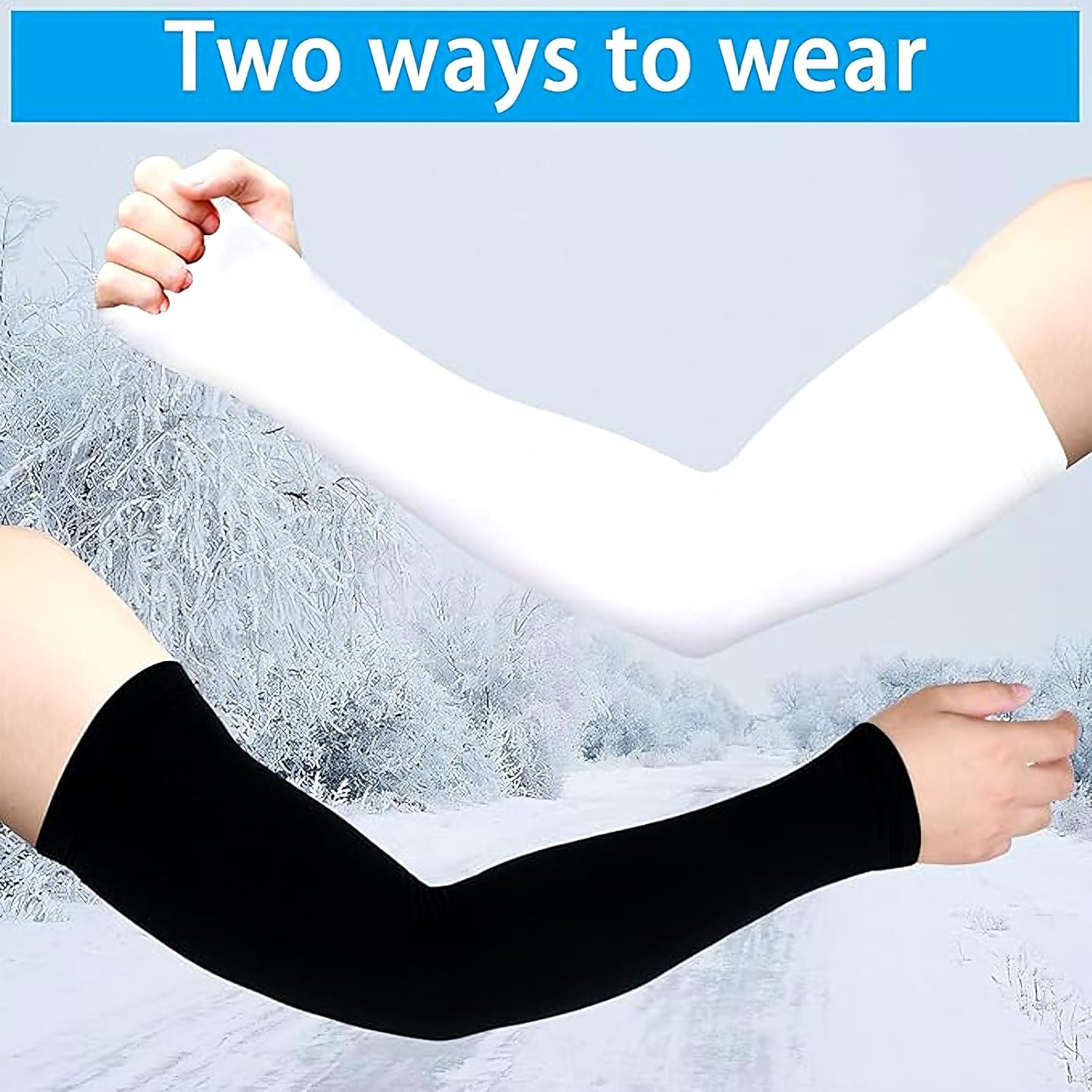 Arm Sleeves for Women Men,2 Pairs Sleeves Arm Cover, Sun Protection Arm Sleeves for Outdoor Activities - Cycling, Traveling, Basketball, Driving Etc image number 3