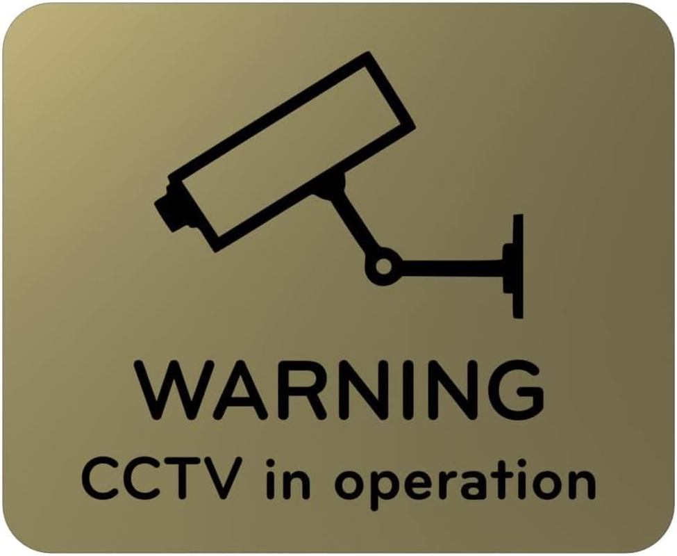 Warning CCTV in Operation Sign - Notice for Indoor or Outdoor Use, Waterproof, with Adhesive Back. Choice of Colours. Clear, Easy to Read Text. Display Warning Notice. (GOLD) image number 3