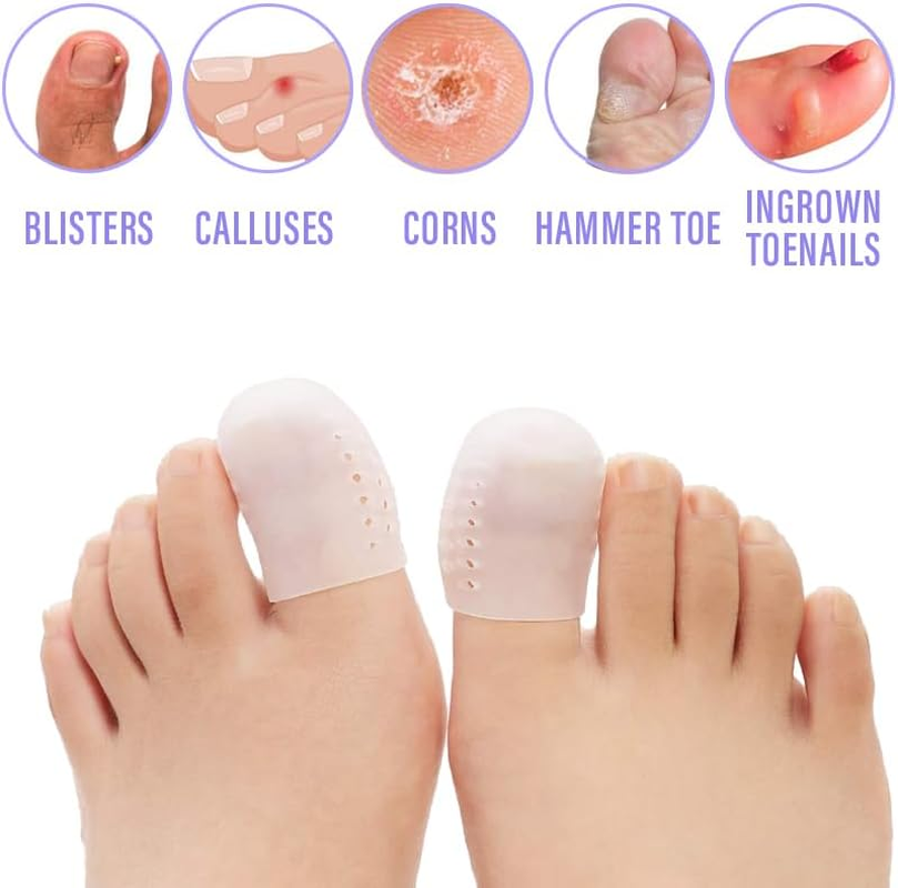 Big Toe Cap Silicone Sleeve Gel Cover Protector Tube Pain Relief Breathable (M) image number 2