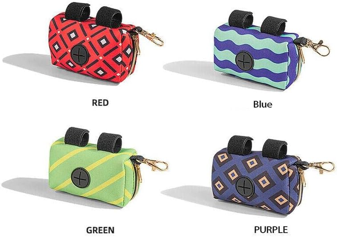 Pet Pouch Dog Poop Bag Container Dispenser Puppy Pick-Up Poo Waste Bags Holder - Easy-To-Clean, Portable Puppy Poo Bag Container - 10X4.5X6Cm Size for Outdoor Use - Blue image number 1