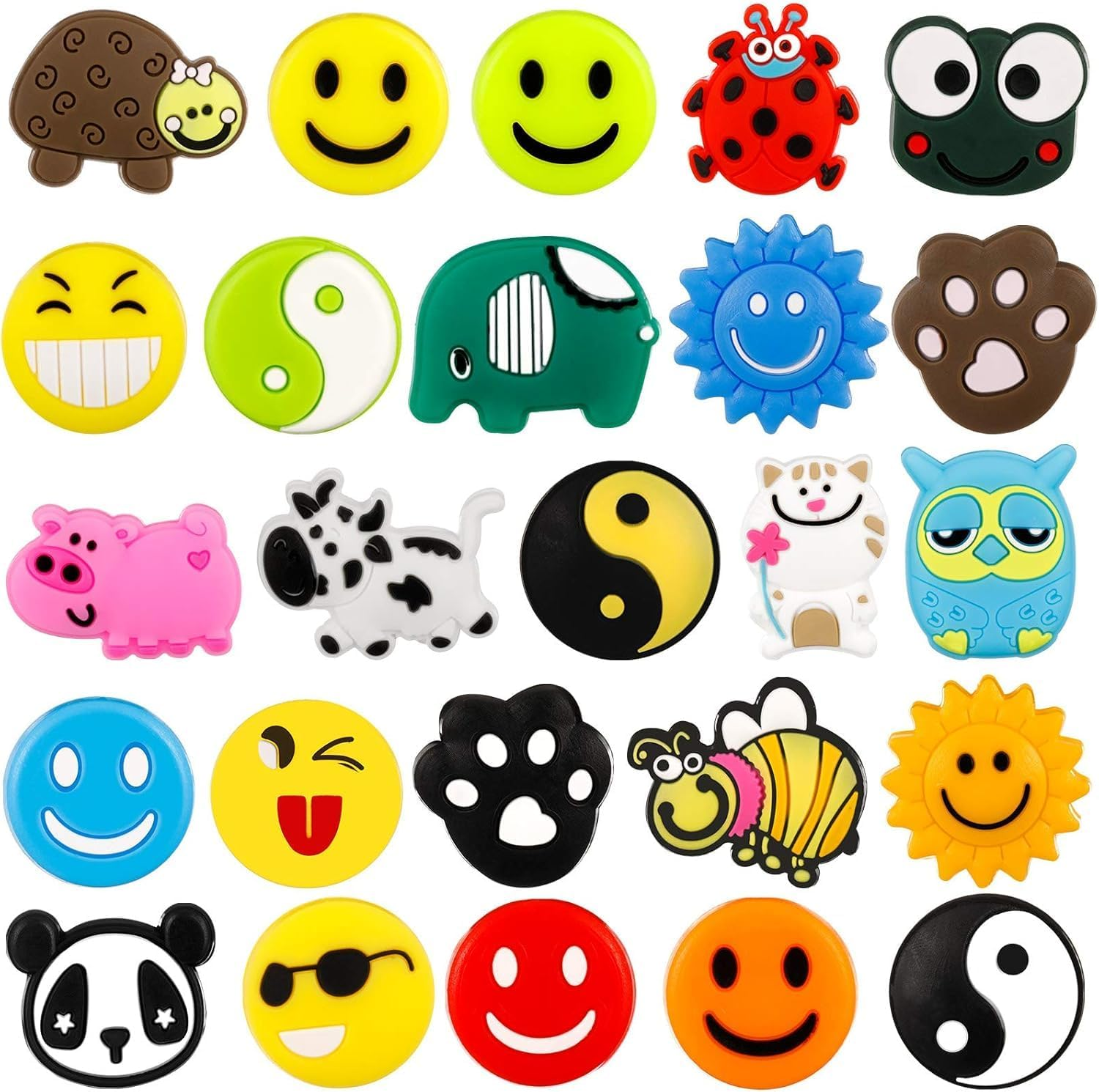 25 Pcs Tennis Racket Vibration Dampener Soft Silicon Racket Dampener Cartoon Shape Tennis Racquet Shock Absorbers Tennis Racket for Racquetball image number 6