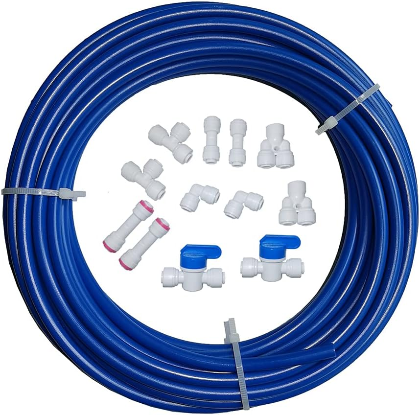 Malida Water Purifier Quick Connector,Ro Water 1/4 Tubing, RO Water Filter Fittings, 1/4 Inch Tubing Blue 10 Meters + Quick Connect 12Pcs image number 6