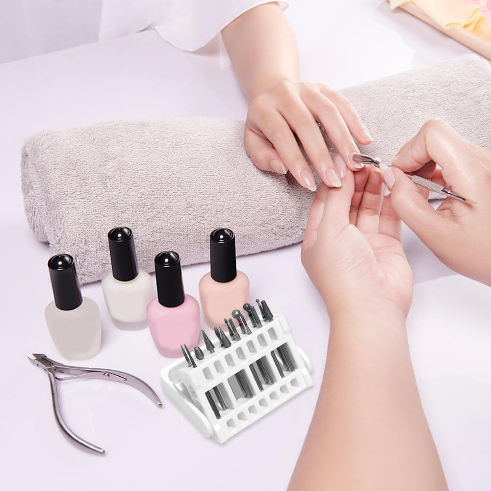 Joyzan Nail Drill Bit Holder Stand, Dust Proof Exhibition Display Storage Case Displayer Portable 16 Holes Manicure Tools Box Tech Art Supply Rack Container Grinding Head Organizer Home Salon 4PCS image number 6