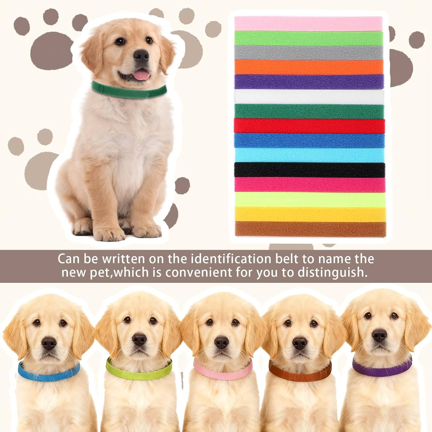 LXUEJIE 45 Pcs Puppy Whelping Collars, Newborn Pet Collar, 3 Sizes Adjustable Puppys Collars, Double-Sided Soft Adjustable ID Bands Puppy ID Collar for Newborn Pet Dog Cat 15 Colors (S/M/L image number 3