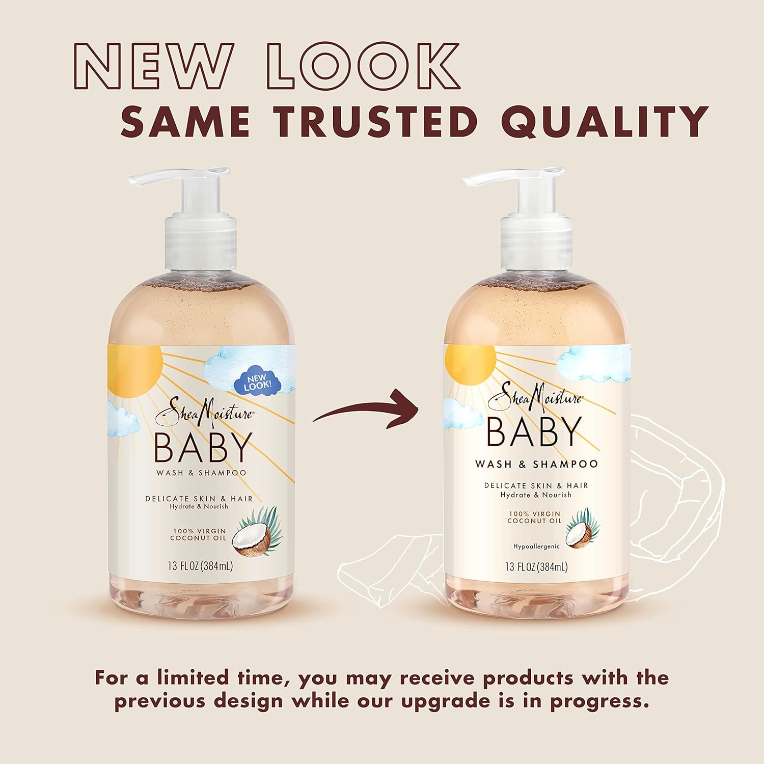 Sheamoisture Baby Wash and Shampoo 100% Virgin Coconut Oil for Baby Skin Cruelty Free Skin Care 13 Oz image number 1