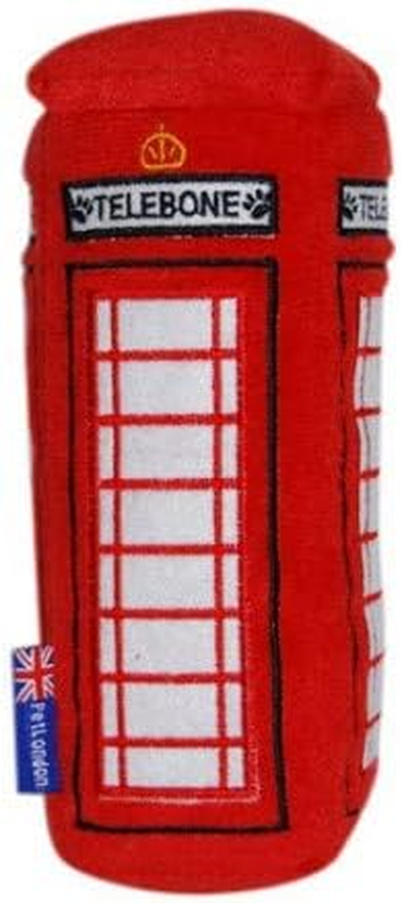Petlondon British Red Telephone Box Plush Dog and Puppy Toy 6" with Squeaker, Cute Fun London Landmark Telebone UK Dog Interactive Toy image number 6