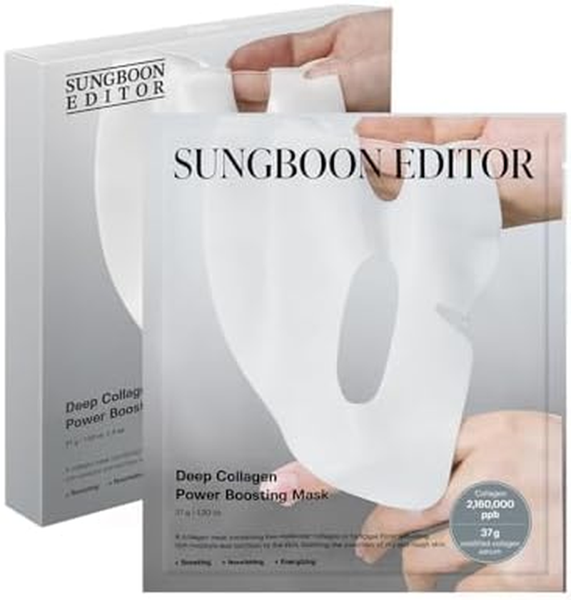 SUNGBOON EDITOR Deep Collagen Overnight Mask 37Gx4Ea | Original Hydrating Collagen Face Mask | Real Collagen 2,160,000PPB for Elasticity |Tiktok Trend Items Korean Skin Care image number 2