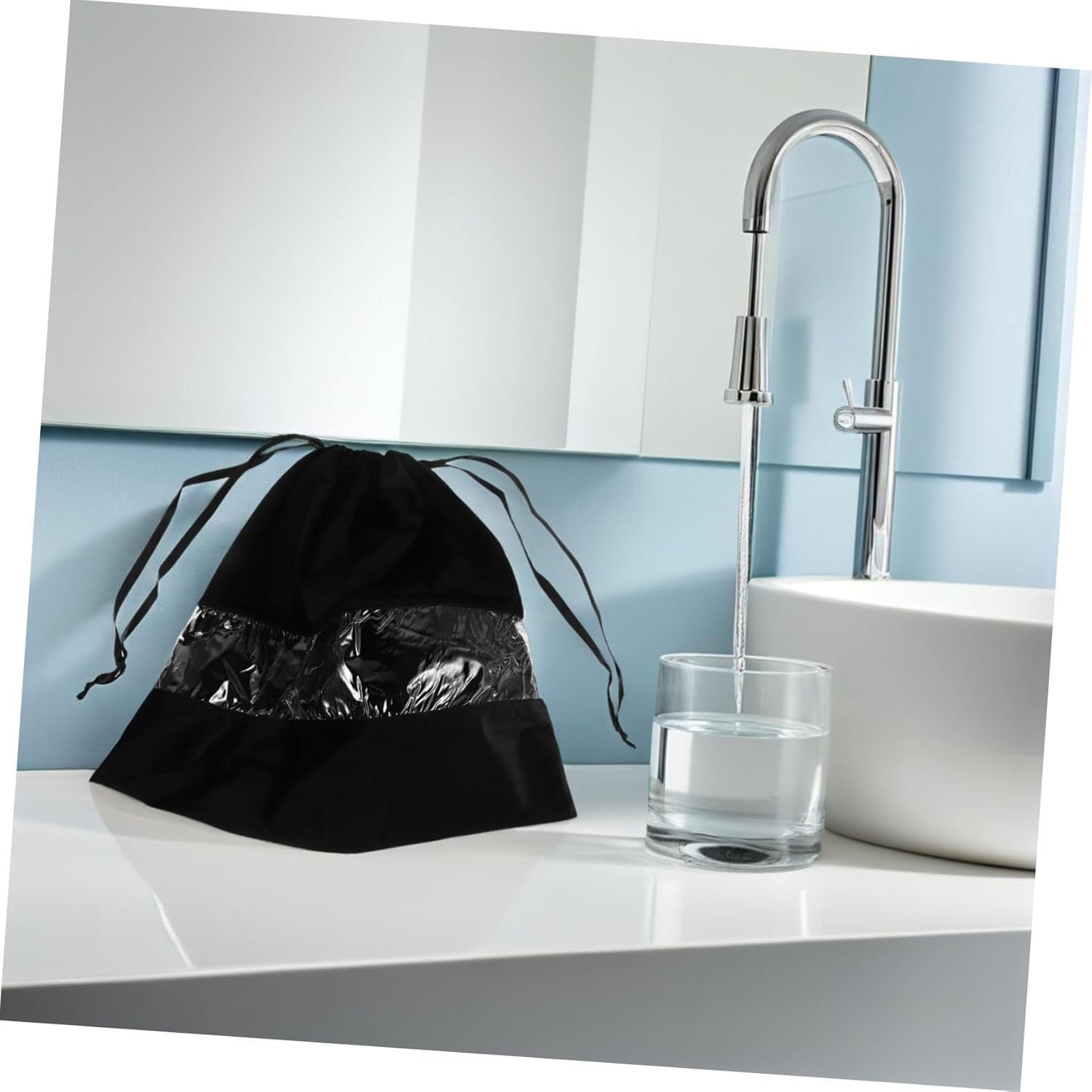 GANAZONO Transparent Drawstring Hair Dryer Bag for Travel Lightweight Protective Dust Pouch for Accessories Clothes Makeup Portable Small Storage Organizer image number 4