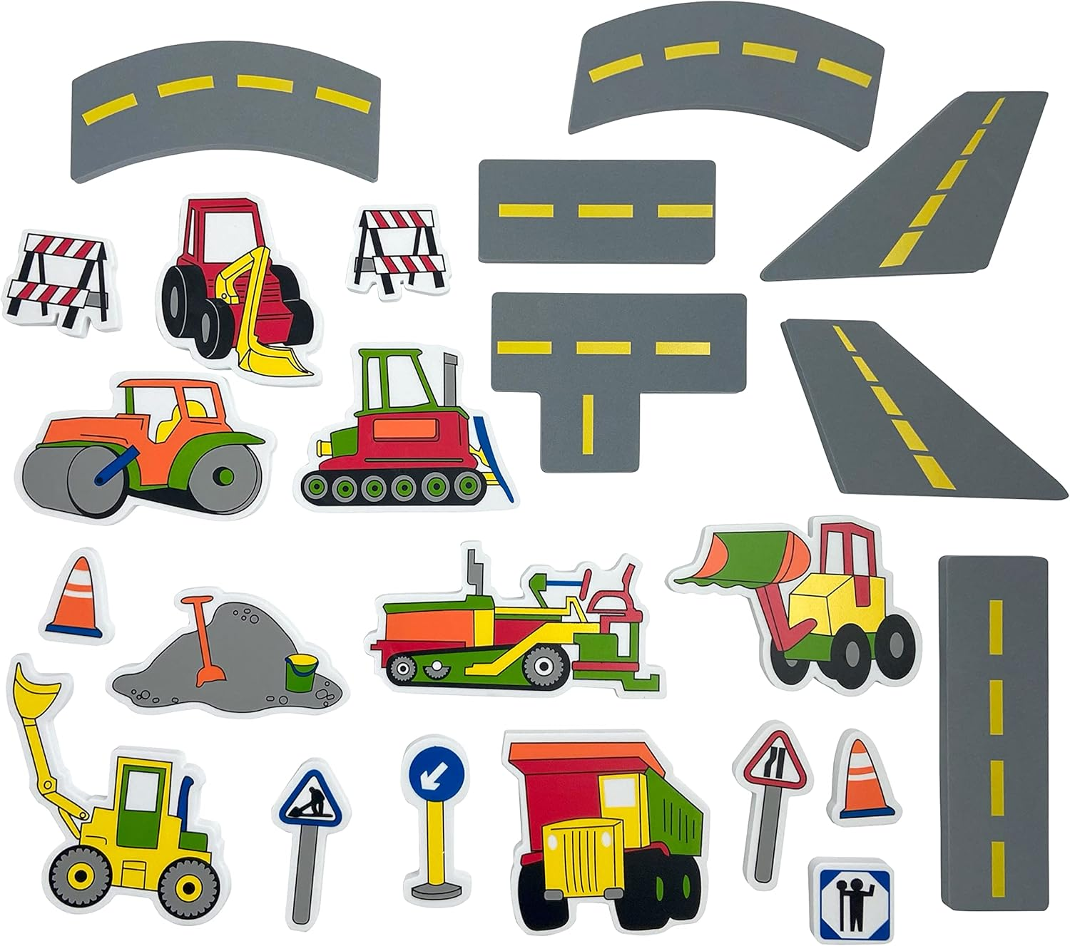 Edushape Magic Creations, Road Construction - Baby Bath Foam Toys Foam Stickers - Stick-On Removable Baby Foam Bath Toys for Toddlers 1-3 - Imaginative Learning Bath Toys Foam Activity Play Set image number 4