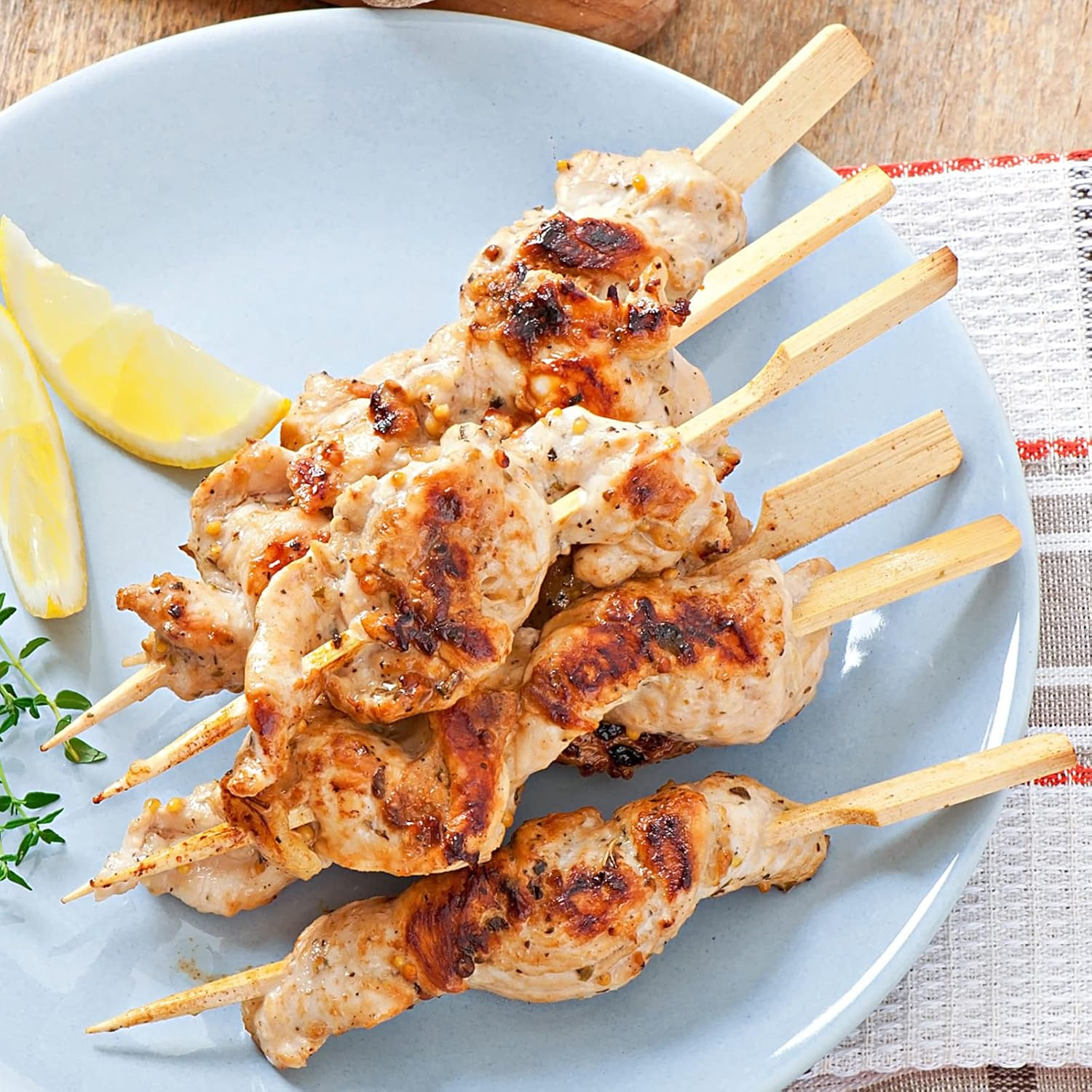 BLUE TOP 200Pcs Bamboo Paddle Picks, 3.5 Inch Sturdy Flat Skewers Food Appetizer Toothpicks for for Fruit, Grilling, Drink, BBQ, Barbecue, Yakitori Chicken, Fondue, Roasting,Cocktail, Marshmallow image number 2