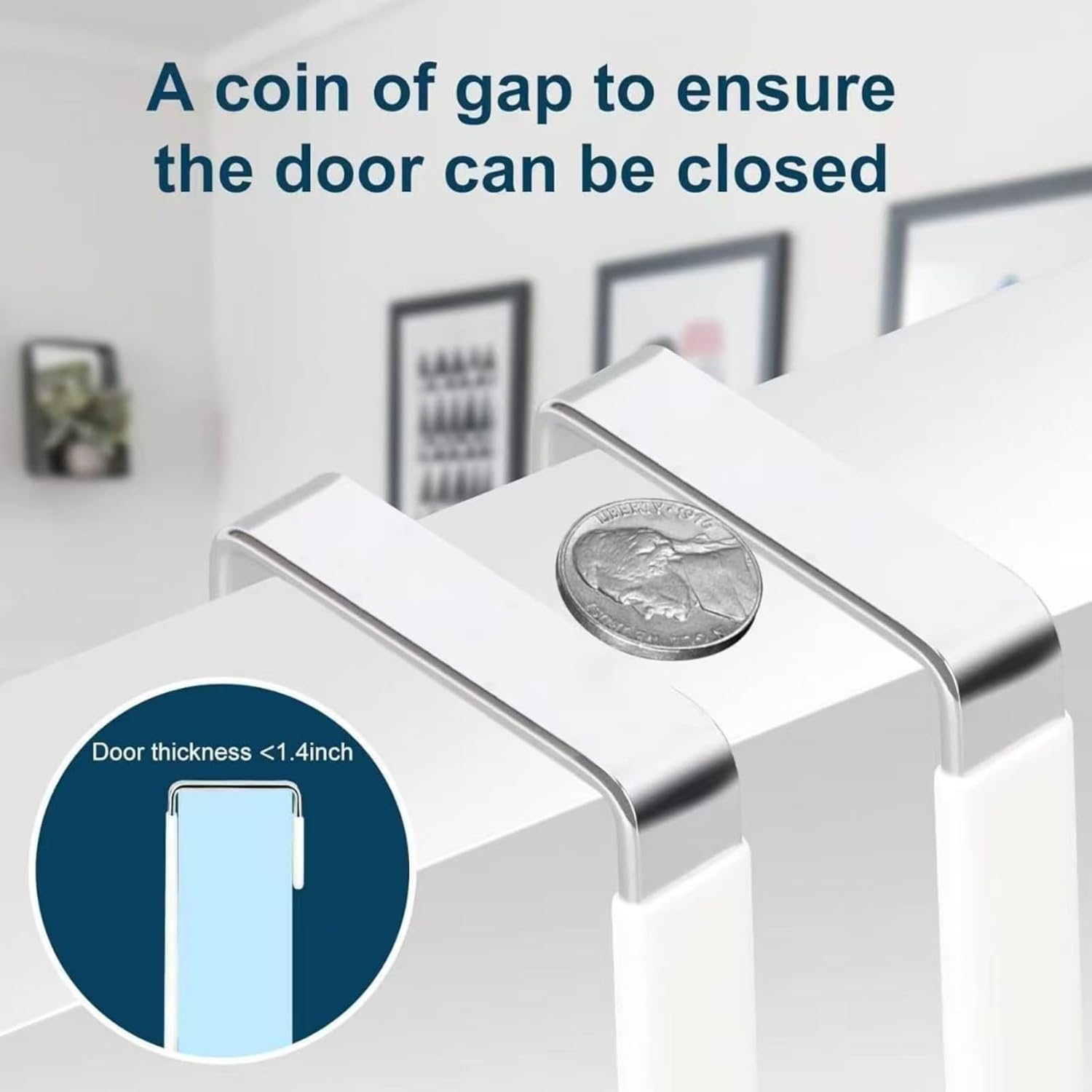 6-Pack over the Door Hooks Door Hangers Hooks with Rubber to Prevent Scratches, Heavy Duty Organizer Hooks. They Can Be Used for Hanging Clothes, Towels, Hats, Coats, Bags, Etc.White image number 6