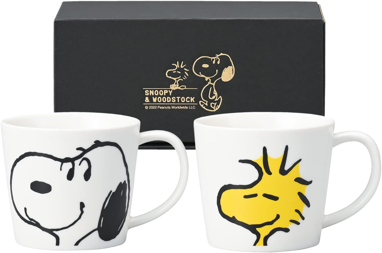 Kaneshotouki 623750 Peanuts Snoopy & Woodstock Mug, Pair Mug, Smile Face Mug, Set of 2, Medium, Approx. 9.8 Fl Oz (280 Ml), Made in Japan image number 1