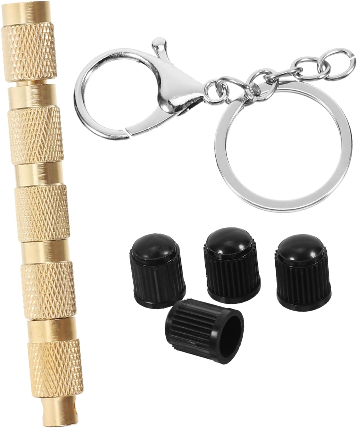 Parliky Automatic Tire Deflator Kit 4-In-1 Brass Tire Bleeder Valve for Off-Road Vehicles Car Tyre Deflation Tool Set Automotive Maintenance