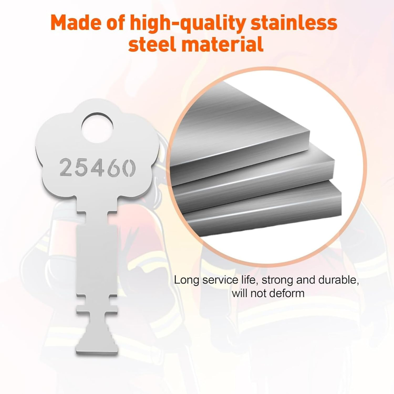 2Pcs Fire Alarm Box Key 25460 Replacement for Gamewell and Elevator Fire Master Alarm Box image number 1