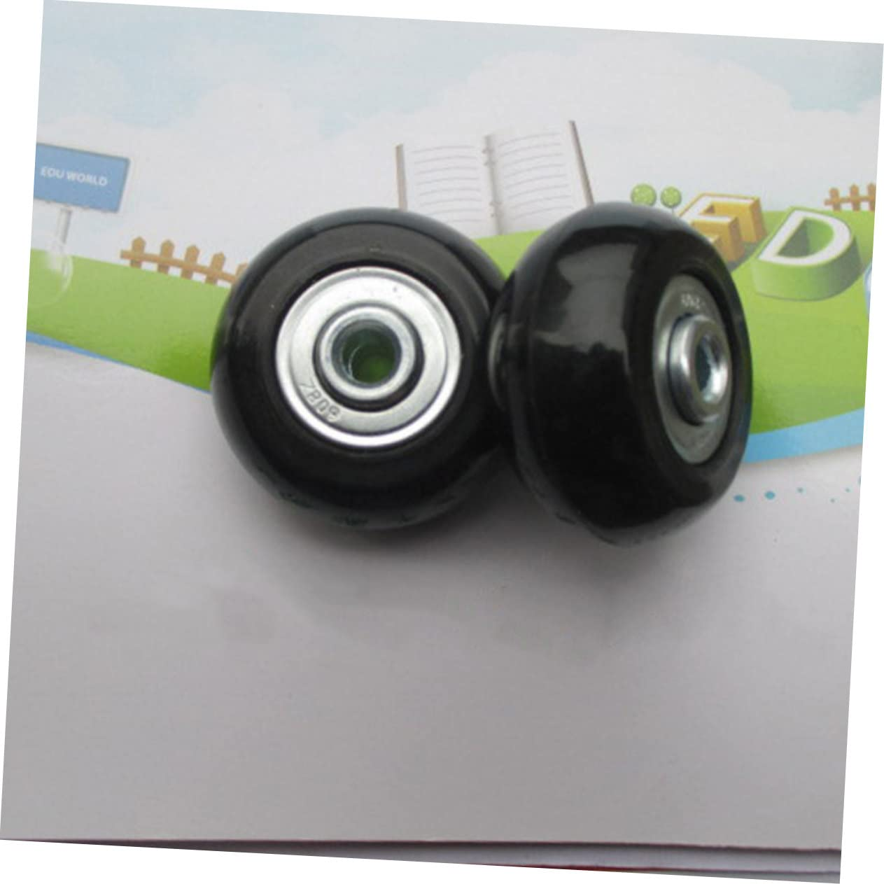 COLLBATH 41X18Mm Luggage Repair Wheels with Axle Wrench, Universal Wear-Resistant Rubber Suitcase Replacement Wheels for Travel Suitcases, image number 2