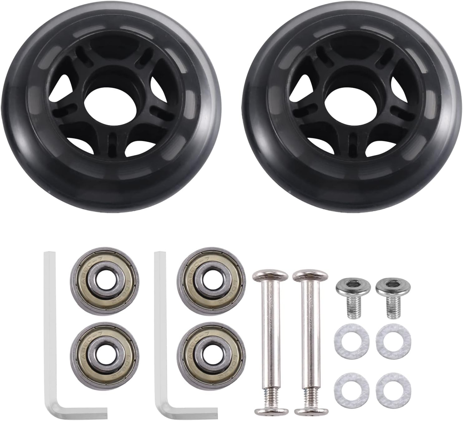 80X24Mm Luggage Replacement Wheels with 6Mm Carbon Steel Bearings for Suitcase Skate - 1 Pair image number 1