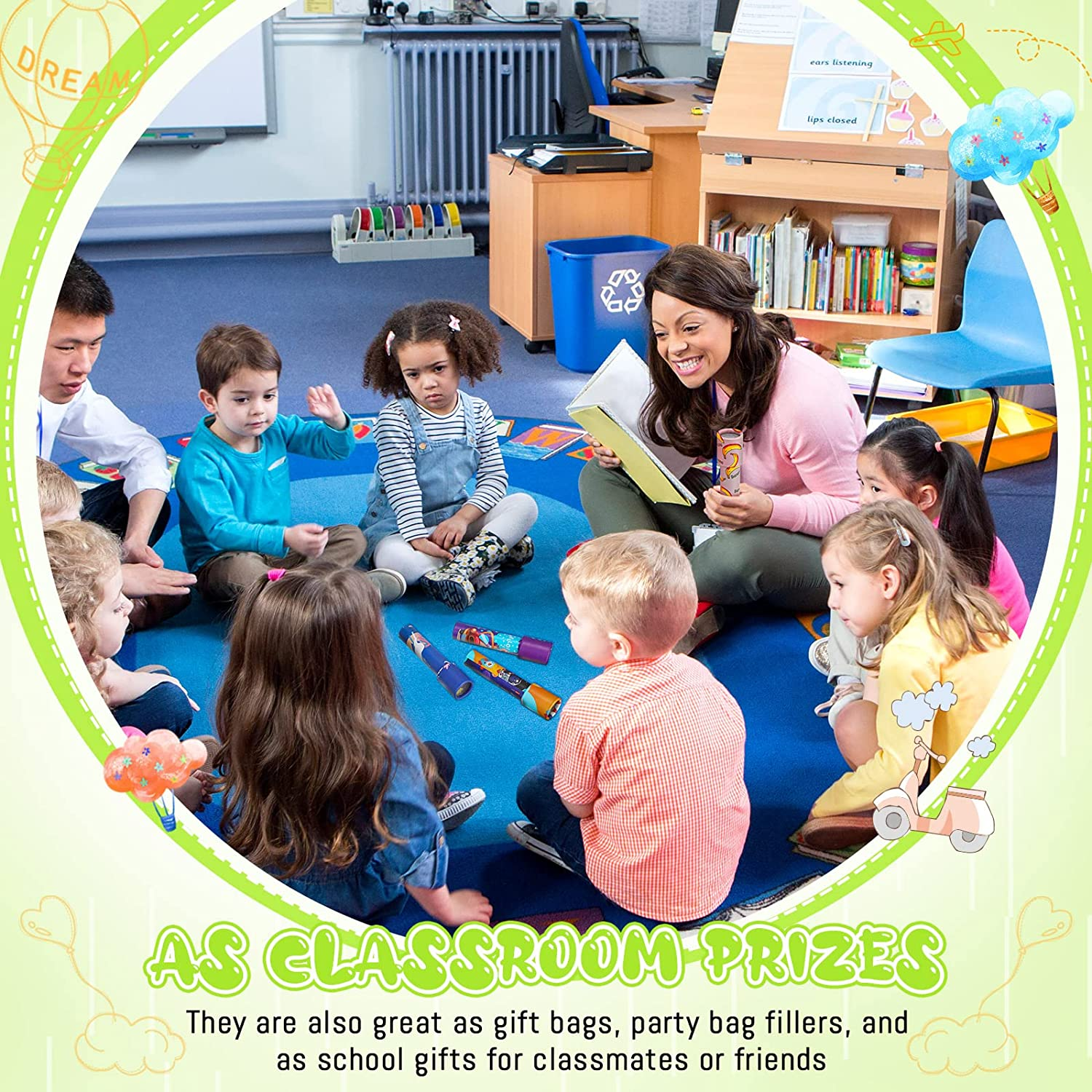 30 Pcs Classic Kaleidoscope Educational Kaleidoscope Toy Return Gift Vintage Educational Toys Party Bag Fillers School Classroom Prizes for Adults and Teens Party Favors, Random Styles (Double Style)